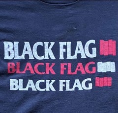 Black Flag Vintage 80s 90s Screen Stars Band T-Shirt Size M Navy USA