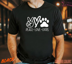 Unisex Peace Love Dogs Printed T SHIRT,T shirt women,T shirt men,T shirt vintage