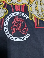 Cezer Men’s 2XL Black T-Shirt Beaded Bling Graphic Y2K Hip Hop