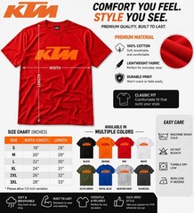 KTM Graphic T-Shirt Men | Premium Cotton Tee | Streetwear Racing Style ATV Biker