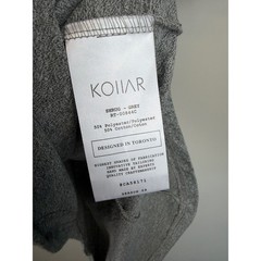 Kollar Shrug Tee Small Gray Streetwear Double Layer Shoulder Longline Curved Hem