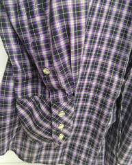 MILLER WESTERN WEAR Stud Snap Close Lg Sleeve, 3 snap cuff SZ161/2-34 BLUE PLAID