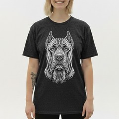 Cane Corso T-Shirt Line Art Dog Portrait Mastiff Lover Graphic Tee Shirt S-5XL