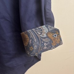 Stenströms Navy Dress Shirt with Paisley Accents size L