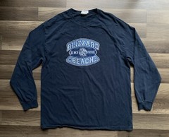 Vintage Disney Blizzard Beach Long Sleeve T Shirt Mens XL Blue Ski Patrol