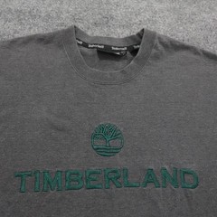 VTG Timberland Shirt Men XL Gray Green Embroidered Crew Neck T Hip Hop Y2k 0684