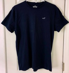 Hollister Must Have Collection Men’s Navy Blue T-Shirt, Logo Accent, Size Large