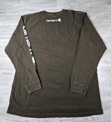 Carhartt Men Shirt X Large TALL Brown Sleeve Logo K231 Long Sleeve Pocket Shirt