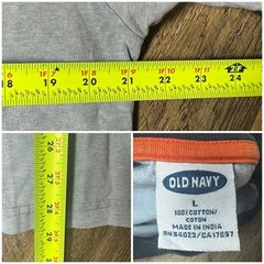 Y2K Old Navy Skater Grunge Ringer Blue T Shirt Size Large