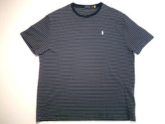Polo Ralph Lauren T-Shirt Men’s Sz.L (W 24in x L 30in)100% Cotton Navy strip W