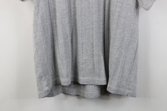 Vintage 90s Streetwear Mens Medium Blank Striped Ribbed Knit Henley T-Shirt Gray