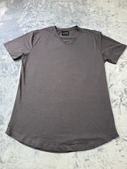 Cuts Clothing Short Sleeve V Neck Curve-Hem T-Shirt Mens Large Iron Pyca Pro