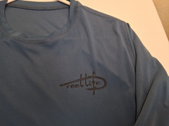 Reel Life Long Sleeve Polo/T-shirt, Sz. Med Color Mid Night Blue 100%Polyester