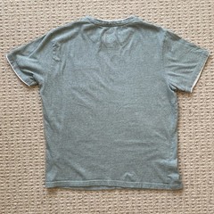 Denim & Flower Light Green White Stripe Contrasting Trim Beach Casual Men’s L
