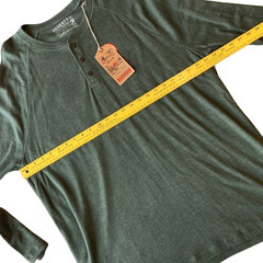 Faherty Cloud Cotton Long Sleeve Henley Shirt Mens XXL Deep Fern Heather NWT