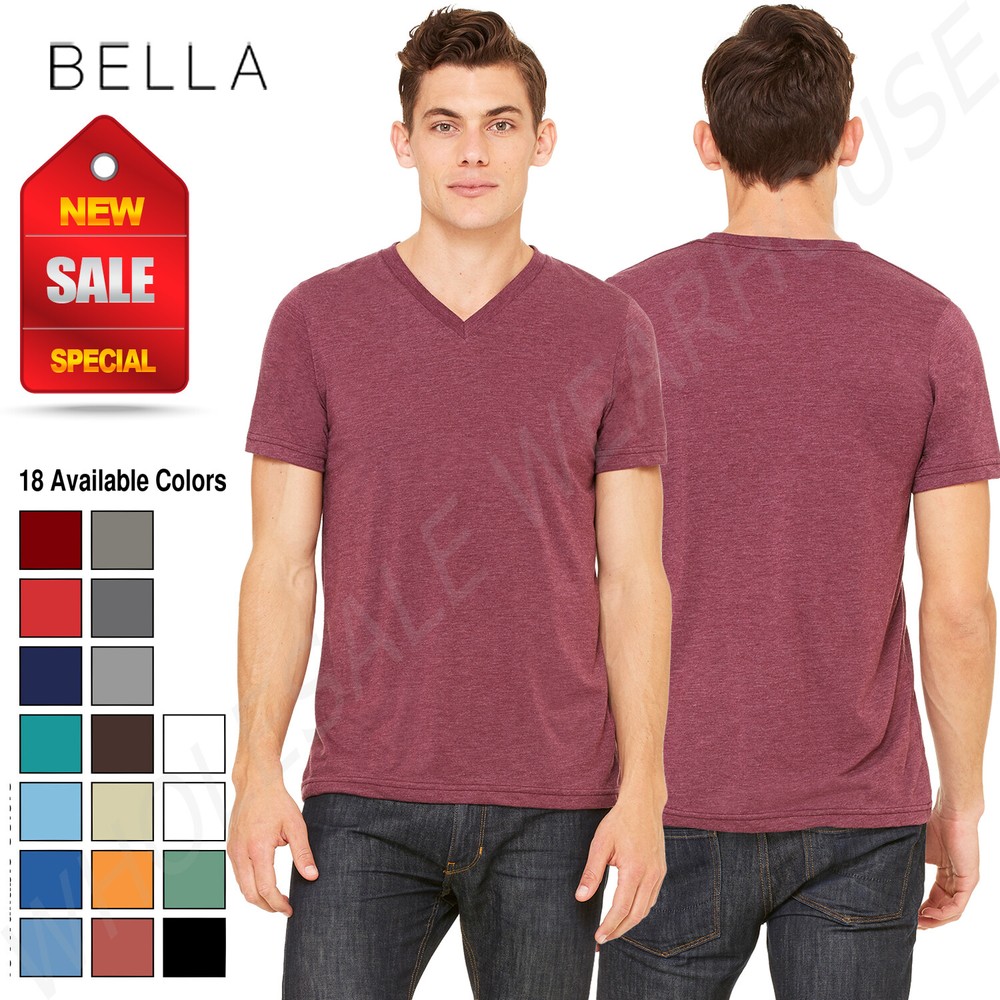 Bella Canvas Unisex Triblend Short Sleeve V-Neck T-Shirt M-3415C