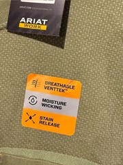 Ariat Rebar Work Pocket Tee Mens Medium Green Wicking Venttek 360 Shield NWT