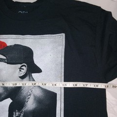 Retro Tupac Shakur 2PAC Black LS Graphic Print T-Shirt Adult Sz Medium Hip Hop
