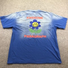 Paragraph Shirt Mens XL Blue Awesome Smiley Flower Double Sided Japan Faded