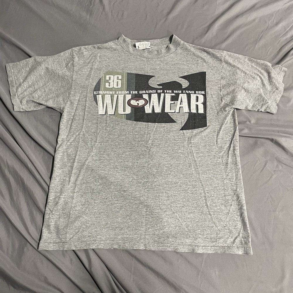 Vintage 90s Wu Wear 36 Chambers Gray T Shirt Size Large Made In USA Rap Hip Hop