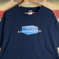 Vintage 00s USPS United States Postal Service Priority Mail Blue T-shirt 2XL