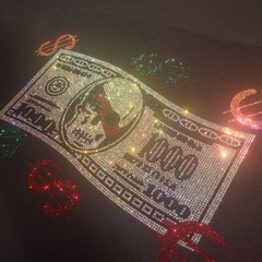 Fashion Trend Dollar Hot Diamonds Rhinestones Black Summer Luxury Men T-Shirt