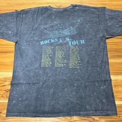 Aerosmith Shirt XL 1976 Rocks Tour Acid Wash Local Crew Grunge Metal Band Tee