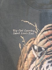 Vintage Tiger Animal Nature Art Big Cat Country St Louis Zoo Single Stitch USA M