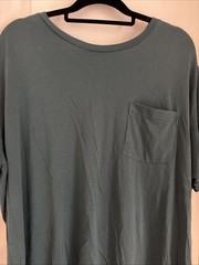 Mens UnTuckit EcoSoft Pocket Tee T Shirt Pima Cotton Crewneck Teal Sz XXX Large