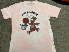 Vintage 90s The Simpsons Bart Jordan Bulls Basketball T-shirt Tie Dye