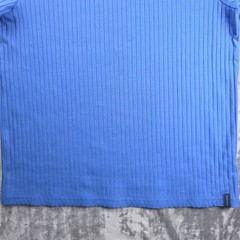 Perry Ellis T-Shirt Mens XL Blue Ribbed Stretch Short Sleeve Crew Neck Top
