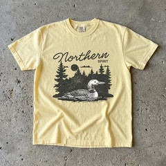 Northern Loon Heavy Cotton Tee Outdoorsy Water Fowl Tees