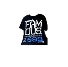 MENS GUYS FAMOUS STARS & STRAPS DIGITAL LOGO 1999 TEE T SHIRT NAVY BLUE NEW $29
