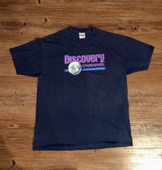 Vintage 90s Discovery Channel Tee T Shirt XL Explore Your World TV Movie Promo