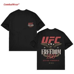 COMBATWEAR Black UFC Freedom 250 Stars Graphic T-Shirt MMA Fan Streetwear Gift