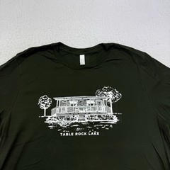 Table Rock Lake Shirt Adult XL Green White Short Sleeve Cotton Crew Neck