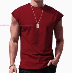 Mens Sleeveless T-Shirts Workout Tank Tops Cut Off Shirts Gym Summer Casual Tee