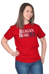 Ronald Reagan George Bush 1984 Vintage Retro Womens or Mens Crewneck T Shirt Tee
