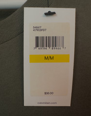 Calvin Klein Jeans T-Shirt Olive Green Blue Box Logo Medium Brand New Tags Mens