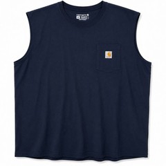Carhartt Relaxed Fit Pocket Sleeveless T-Shirt Men’s 4XL Navy Blue Work Cotton