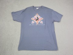 Vintage Arizona Shirt Mens Large L Blue Wolf Coyote Southwest Native Casual 90s