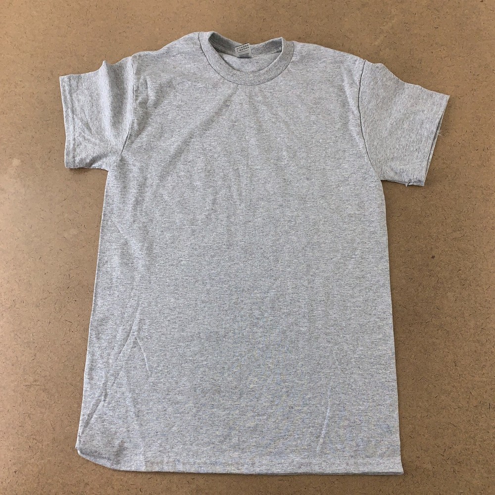 Gildan Dry Blend Mens Size Small Heather Gray Short Sleeve Crew Neck T-Shirt New