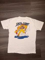 (BACK) Backdraft Fire DPT Shirt Black Hanes Beefy-T 90s Reprint
