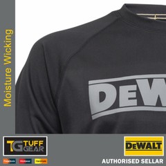 Official Dewalt T-Shirt Mens Work Top Chest Logo Moisture Wicking Vented Sides