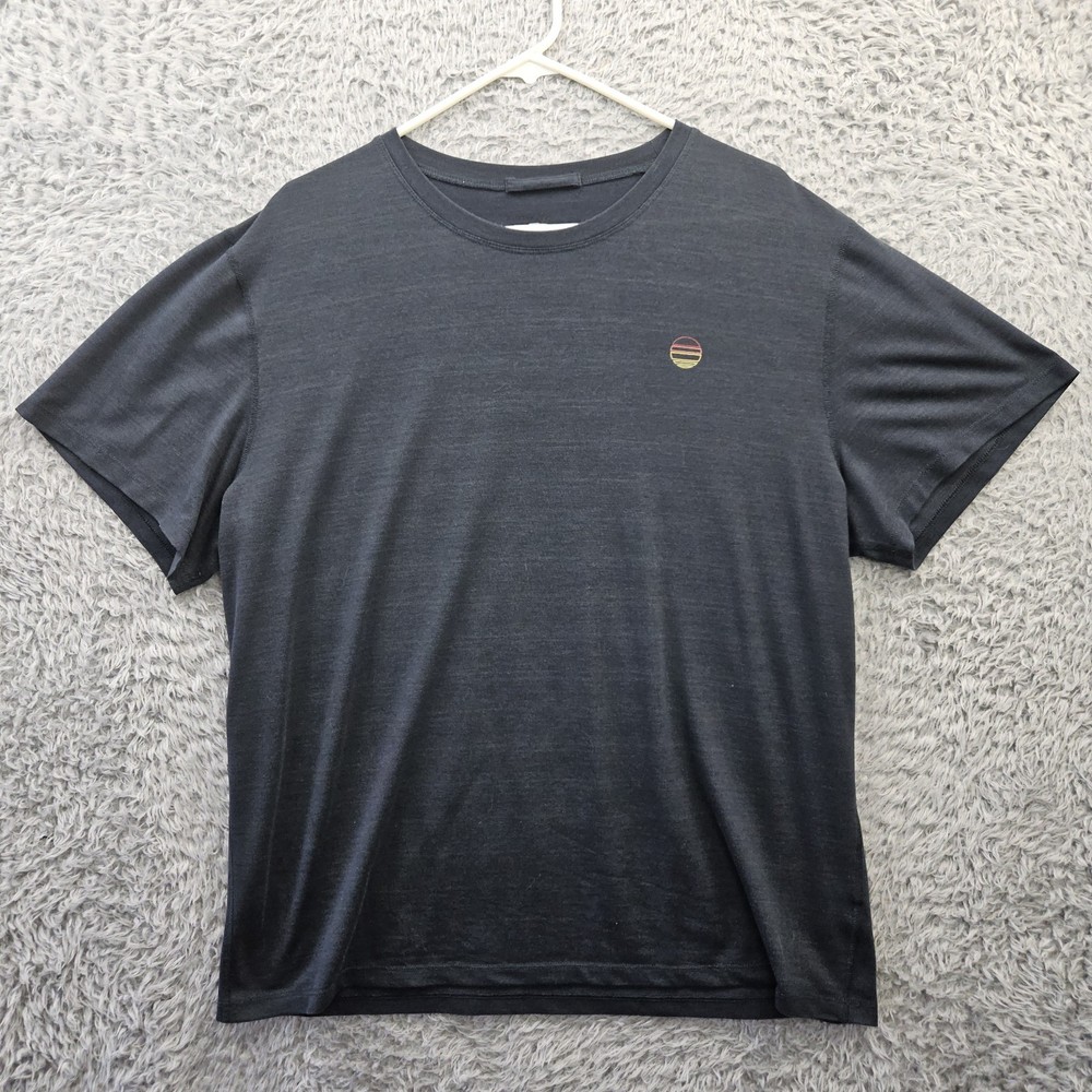 Marine Layer T Shirt Weekend Sport Gray Subtle Stripe Polyester Lyocell Elastane