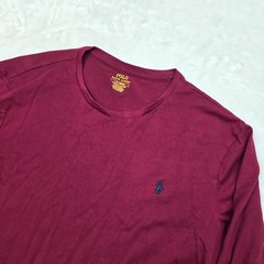 Polo Ralph Lauren Crew Neck T Shirt Mens Large Red Long Sleeve Custom Slim Fit