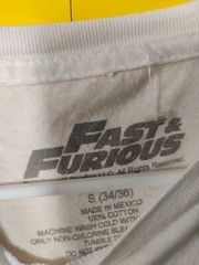Vint. Fast and Furious Mens Shirt Adult Size Small 36-40 White 01 Street Racing