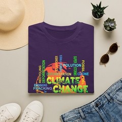 Climate Change Word Art T-Shirt | Environmental Awareness