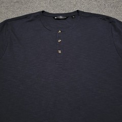 Travis Mathew Shirt Mens Extra Large Heather Black All Adrift Henley Soft Casual