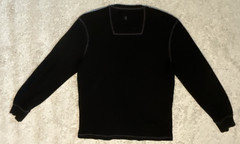 G.H. Bass Co. Men’s Long Sleeve Pullover Waffle Henley Shirt Black Size XL